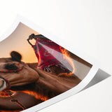 Extra large rolled print featuring line art flowers in monochrome, ideal for large living room wall art.