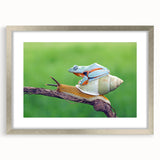 Textured art print of abstract birds in silver frame, with muted earth tones, ideal for bedroom art.