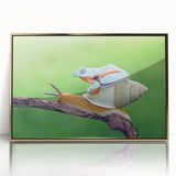 Mid-century modernist bird design in gold and white tones on a framed acrylic, ideal for nursery wall art.