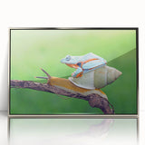 Mid-century modernist art featuring a close-up of a bird in muted earth tones on a framed acrylic print.