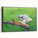 Black and white framed canvas featuring a close-up of birds, ideal for bedroom wall decor.