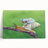 Black and white photo of birds on branches, printed on large stretched canvas, ideal for kitchen wall art.