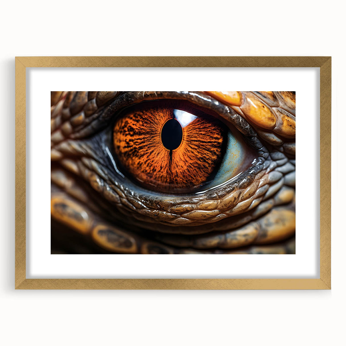 Extra large abstract art print featuring textured close-ups of birds, in a gold frame with mat, ideal for living room decor.