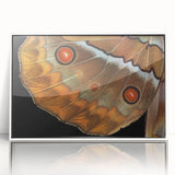 Art deco poster of birds in flight, using pastel shades on framed acrylic, ideal for nursery wall art.