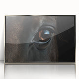 Mid-century modernist art depicting a stylized bird in muted earth tones, framed in silver acrylic.