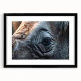 Extra large abstract art print of colorful, textured birds on a black framed canvas, ideal for living room decor.