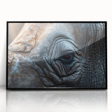 Large abstract wall art featuring a close-up of a bird, rendered in vibrant colors on a framed acrylic.