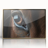 Mid-century modernist acrylic print of birds in flight, in soft earth tones, ideal for nursery wall art.