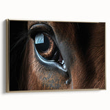 Framed canvas of a vintage-style landscape painting featuring birds in black and gold tones, ideal for bedroom wall art.