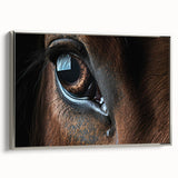 Framed canvas featuring a detailed landscape painting of birds in flight, with vibrant colors against a black background.