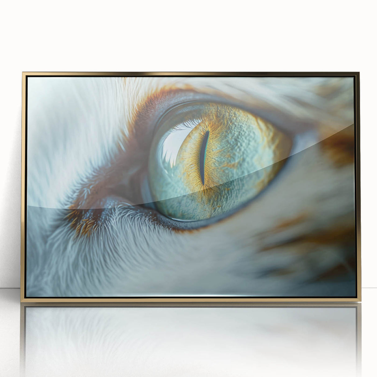 Mid-century modernist art featuring a close-up of a bird, rendered in muted earth tones on a framed acrylic print.