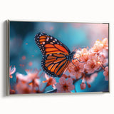 Framed canvas featuring a close-up of a colorful bird, ideal for adding vibrant detail to a living room or study.