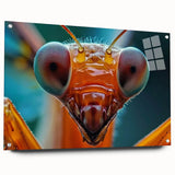 Acrylic print of a large abstract bird design in vibrant colors, ideal for dining room or bedroom decor.