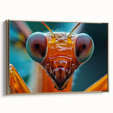 Framed canvas featuring a vintage-style landscape painting with a black bird in muted earth tones.