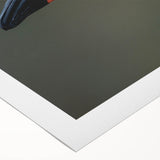 Art deco poster of a vibrant peacock on a rolled canvas, ideal for dining room or bathroom wall art.