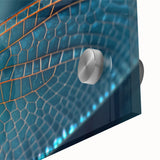 Mid-century modernist acrylic glass art featuring a close-up of birds in muted earth tones, ideal for dining room art.