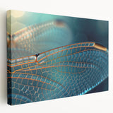 Close-up image of a bird in flight on a stretched canvas, featuring soft gray and white tones, ideal for kitchen wall art.