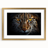 Extra large abstract art print featuring a textured depiction of birds in flight, using a gold frame with mat.