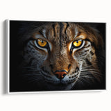 Vintage poster art of colorful birds on a black background, framed canvas, ideal for extra large living room wall art.