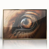 Mid-century modernist acrylic print of birds in flight, with muted earth tones, ideal for nursery wall decor.