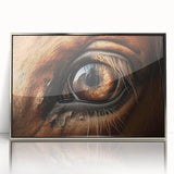 Mid-century modernist art of a bird in muted earth tones on a framed acrylic, ideal for nursery wall decor.