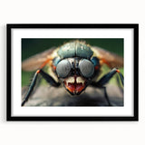 Extra large abstract art print of colorful, textured birds, framed in black, ideal for living room decor.