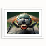 Abstract art print of a bird in pastel shades on white framed canvas, suitable for bedroom or dining room decor.