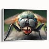 Vintage poster art of colorful birds on a black background, printed on extra large framed canvas.