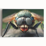 Black and white close-up of a bird on stretched canvas, ideal for kitchen wall art.