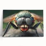 Black and white photo of a bird perched on a branch, printed on large stretched canvas, ideal for kitchen wall art.