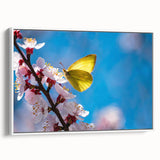 Extra large vintage poster art of colorful birds on black background, framed canvas, ideal for living room decor.