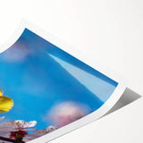 Extra large wall art featuring line art flowers in subtle hues on rolled canvas, suitable for large living room spaces.