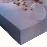 Large art of a black and white landscape with birds in flight on stretched canvas, fitting for bedroom decor.