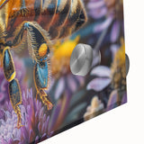 Close-up of a bird in muted earth tones on an acrylic glass print, suited as large abstract dining room art.