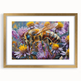 Extra large abstract art print of birds in flight, rendered in textured gold and white tones on a framed canvas.