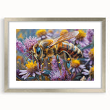 Textured art print of abstract birds in muted earth tones, framed in silver, ideal for bedroom wall decor.