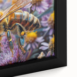 Close-up of a black textured bird image on framed canvas with vibrant colors, ideal for extra large living room wall art.