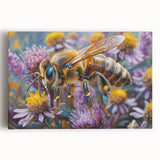 Black and white close-up of a bird on stretched canvas, ideal for kitchen wall art.