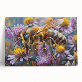 Close-up of a bird in black and white on stretched canvas, ideal for kitchen wall art or bedroom decor.