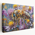 Large stretched canvas featuring a close-up of a colorful bird, ideal for kitchen wall art.