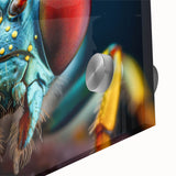 Mid-century modernist art of a bird in vibrant, abstract colors on acrylic glass, ideal for dining room art.