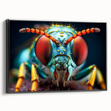 Black and white framed canvas of a bird in flight, ideal for bedroom wall art with a vintage poster style.