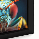 Extra large framed canvas featuring a close-up of a black bird, textured with vibrant colors, suitable for living room decor.