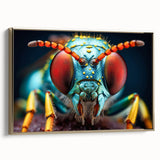 Framed canvas depicting a close-up of a bird in muted earth tones, ideal for bedroom wall art.