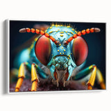 Extra large framed canvas of vintage poster art featuring colorful birds, ideal for living room decor.