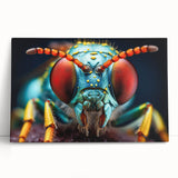 Black and white photo of a close-up bird design on stretched canvas, ideal for kitchen wall art or bedroom ambiance.