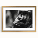 Extra large abstract art print featuring a textured close-up of birds, in gold frame with mat, ideal for living room decor.