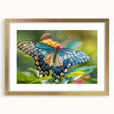 Extra large abstract art print of birds in flight, featuring textured brush strokes in gold and white.