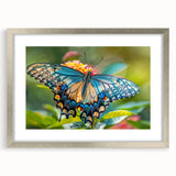 Textured art print of an abstract bird in muted gray and blue tones, framed in silver, ideal for bedroom wall decor.