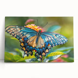 Black and white photo of a bird in flight on stretched canvas, ideal for kitchen wall art or bedroom ambiance.